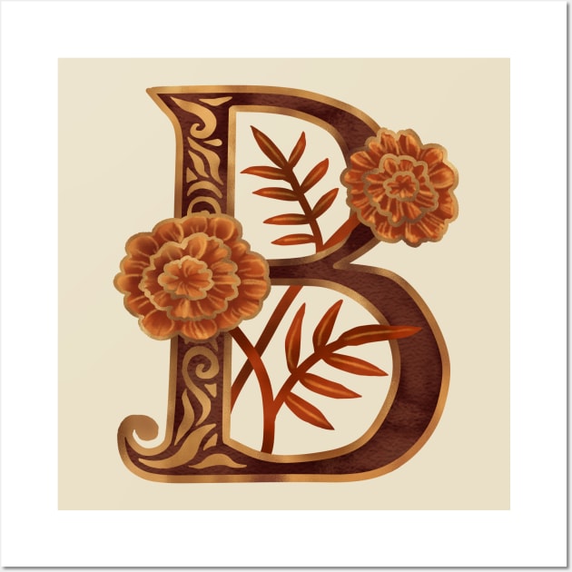 Letter B - Marigold Wall Art by Olooriel